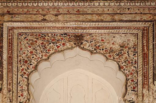 Azja; Indie; Orchha; Raj Mahal; fresk