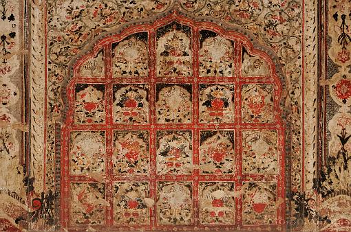 Azja; Indie; Orchha; Raj Mahal; fresk