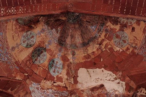 Azja; Indie; Fatehpur Sikri; malowido cienne; fresk