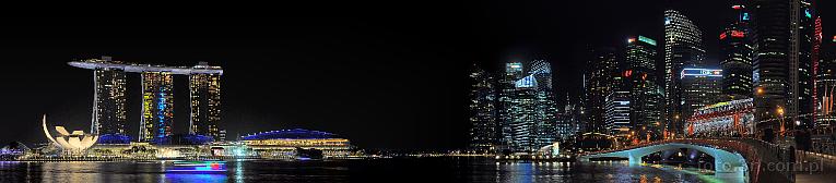 Azja; Singapur; miasto; zatoka; wieżowiec; Marina Bay Sands