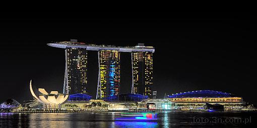 Azja; Singapur; miasto; zatoka; wieżowiec; Marina Bay Sands
