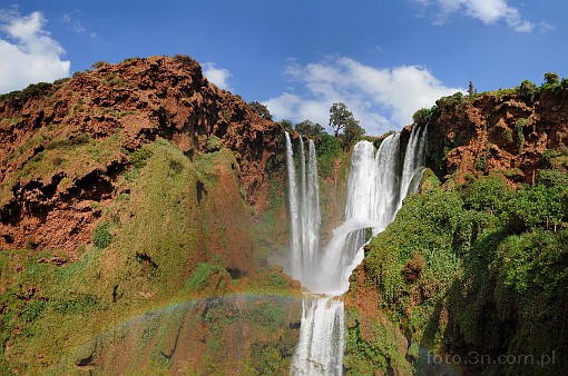 Afryka; Maroko; Wodospad Ouzoud; wodospad; têcza