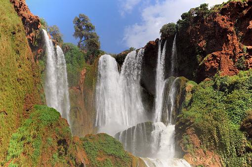 Afryka; Maroko; Wodospad Ouzoud; wodospad