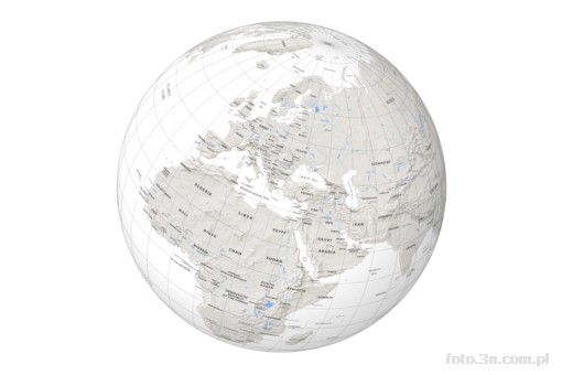mapa; globus; kontynent; siatka kartograficzna