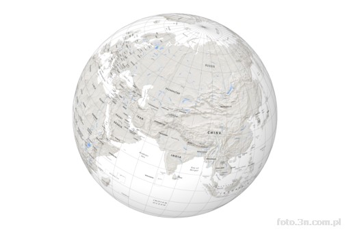 globus; Ziemia; Azja; Chiny; Tybet; siatka kartograficzna