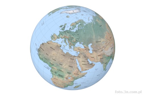 globus; Ziemia; Afryka; Europa; siatka kartograficzna