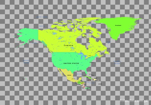 Ameryka Pó³nocna; mapa; kontynent