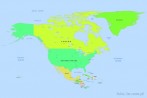 mapa; kontynent; Ameryka Pnocna; mapa polityczna; Stany Zjednoczone; Kanada; Grenlandia