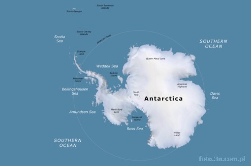 mapa polityczna; rze¼ba terenu; kontynent; Antarktyda; biegun po³udniowy