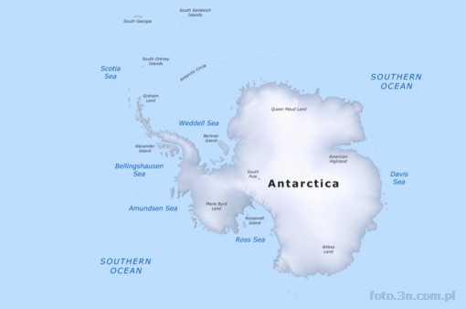 mapa polityczna; rze¼ba terenu; kontynent; Antarktyda; biegun po³udniowy