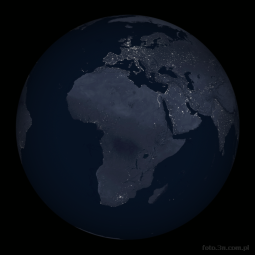 Ziemia; kontynent; noc