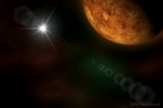 9519-4650; 4500 x 3000 pix; Wenus, planeta, mgawica, flara, soce